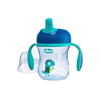 Biberon cu cioc si manere 200 ml Chicco Training Cup 070015B, Albastru 6 luni+ Biberon cu cioc si manere 200 ml Chicco Training Cup 070015B, Albastru 6 luni+