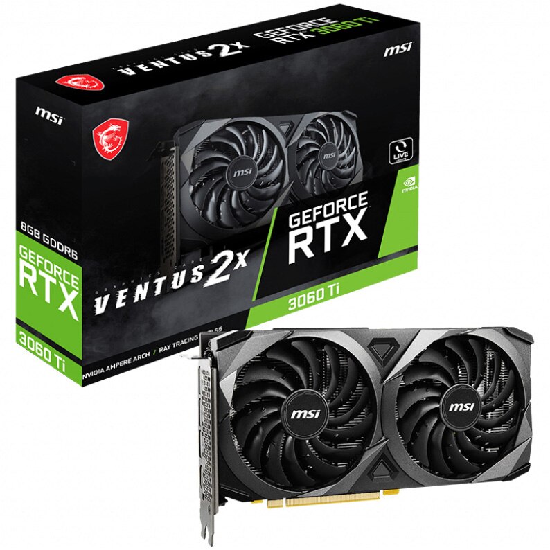 Placa video MSI GeForce® RTX™ 3060 Ti VENTUS 2X V1, 8GB GDDR6, 256-bit