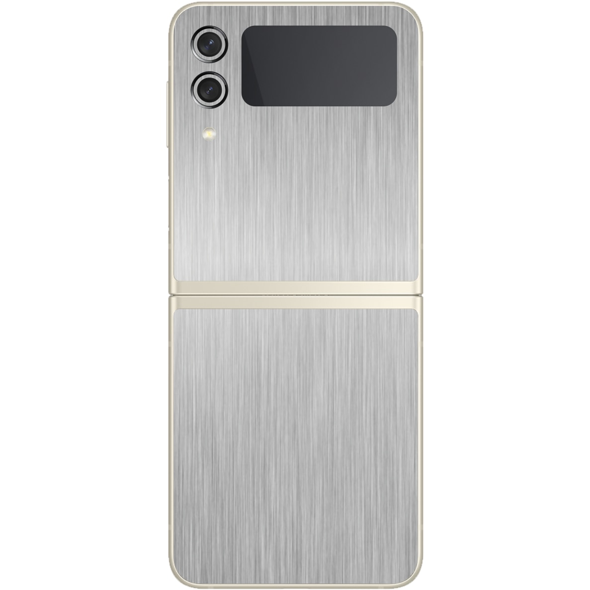Folie Protectie Carbon Skinz pentru Samsung Galaxy Z Flip3 5G - Brushed Argintiu Simple Cut, Skin Adeziv Full Body Cover pentru Rama Ecran, Carcasa Spate