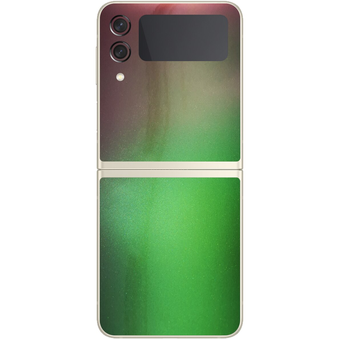 Folie Protectie Carbon Skinz pentru Samsung Galaxy Z Flip3 5G - Color Shift Avocado Simple Cut, Skin Adeziv Full Body Cover pentru Rama Ecran, Carcasa Spate