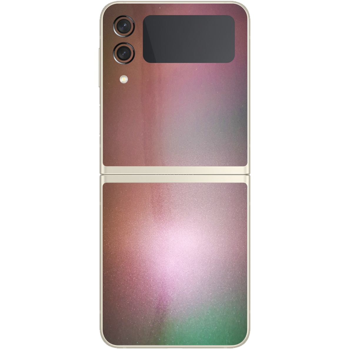 Folie Protectie Carbon Skinz pentru Samsung Galaxy Z Flip3 5G - Color Shift Pearl Simphony Simple Cut, Skin Adeziv Full Body Cover pentru Rama Ecran, Carcasa Spate