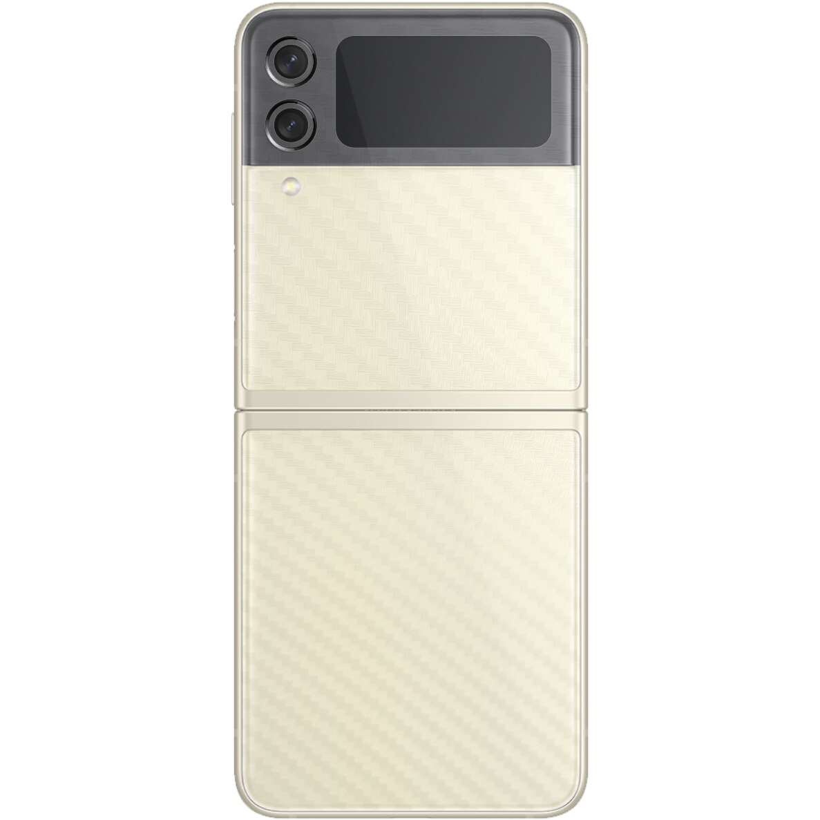 Folie Protectie Carbon Skinz pentru Samsung Galaxy Z Flip3 5G - Carbon Transparent Simple Cut, Skin Adeziv Full Body Cover pentru Rama Ecran, Carcasa Spate