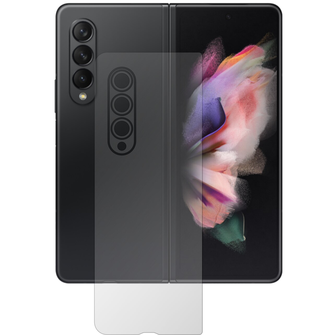 Folie Protectie Spate Invisible Skinz UHD AutoRegeneranta pentru Samsung Galaxy Z Fold3 5G - Siliconica Ultra-Clear cu taiere Simple Cut pentru Carcasa Spate, Skin Adeziv Transparent