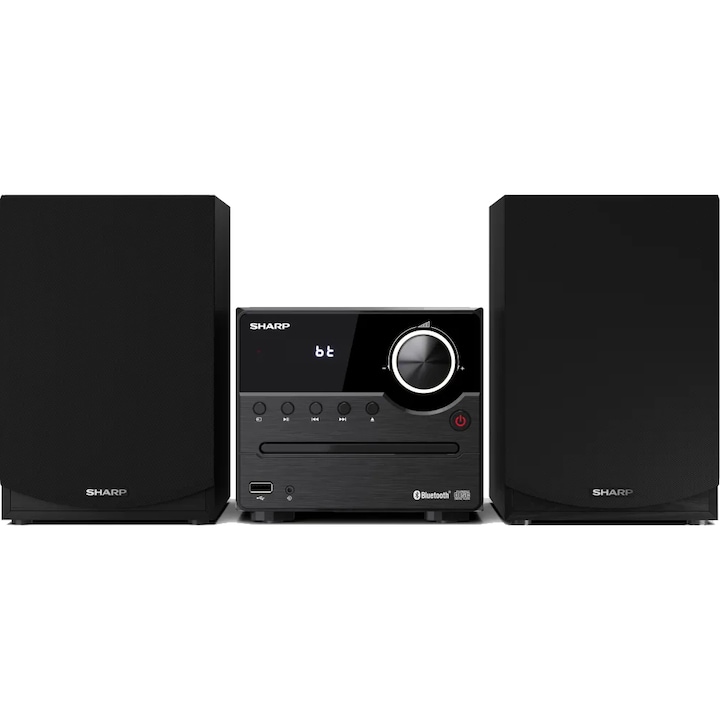 Sharp XL-B512 audio mikrorendszer, 45W, FM, Bluetooth, CD, USB, AUX, fekete
