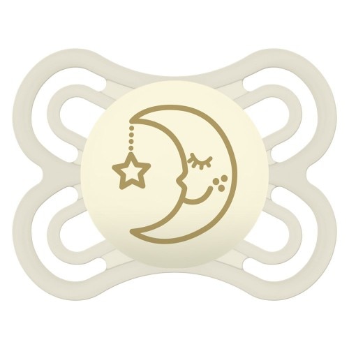 Suzeta ortodontica din silicon MAM Perfect Night 005AAAC, Crem 0+ luni
