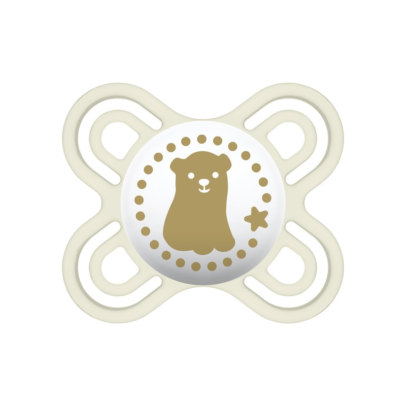 Suzeta anatomica din silicon MAM Perfect Start AP001B, Bej 0-2 luni