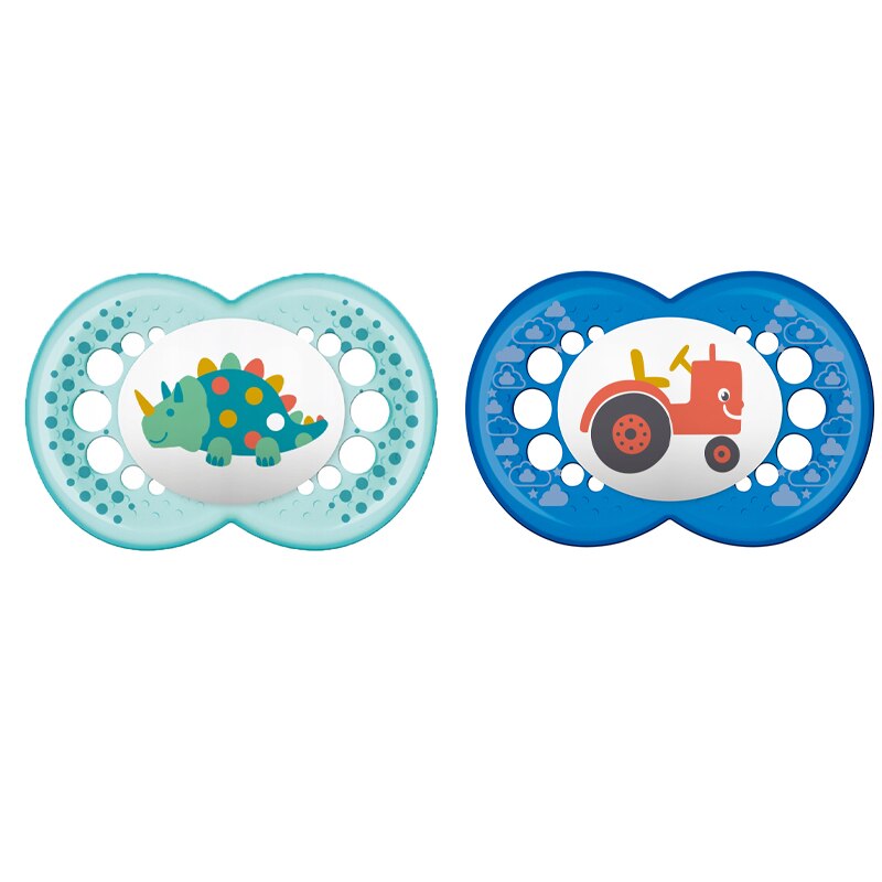 Set 2 suzete ortodontice din silicon Mam Original 667602-1, Multicolor 6+ luni