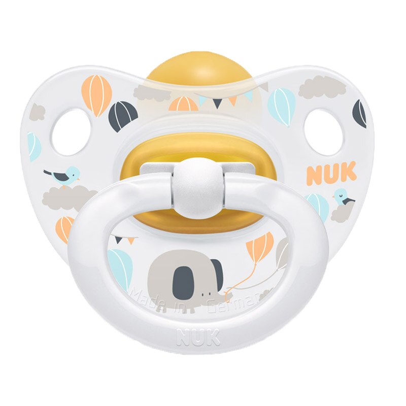 Suzeta ortodontica din latex Nuk Happy Kids 726022A, Alb 0-6 luni