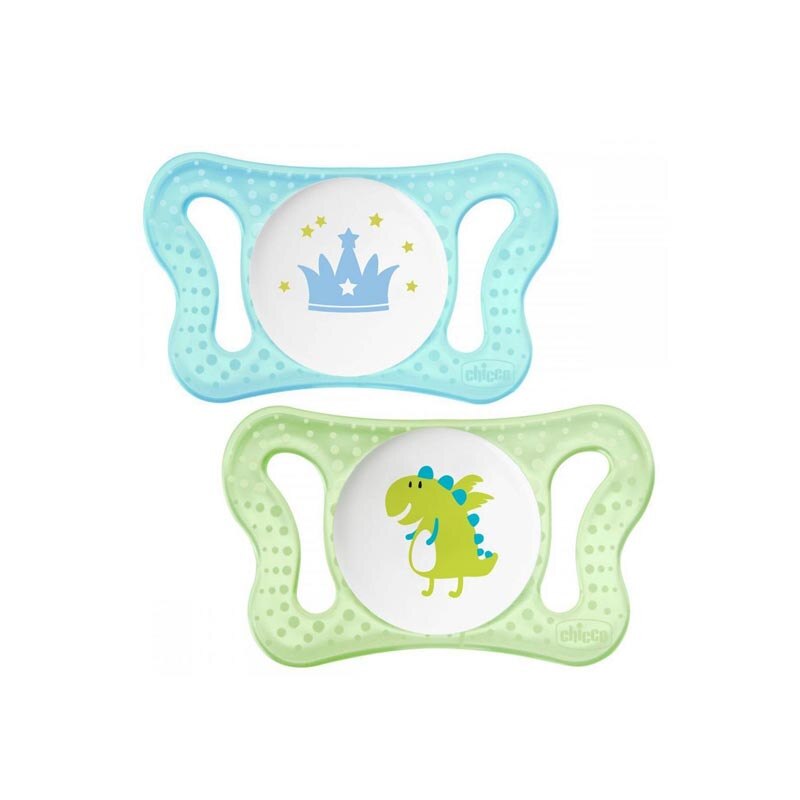 Set 2 suzete din silicon Chicco Physio Forma 058664T, Multicolor 0-2 luni