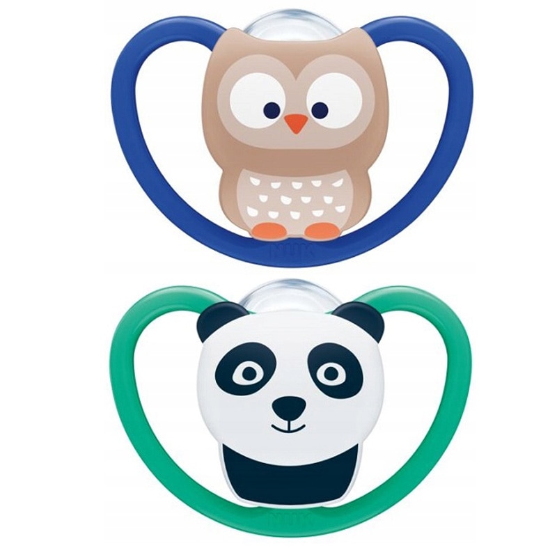 Set 2 suzete ortodontice din silicon Nuk Space 736366-M, Multicolor 6-18 luni