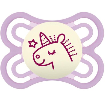 Suzeta ortodontica din silicon MAM Perfect Night 005AAAM, Mov 0+ luni Suzeta ortodontica din silicon MAM Perfect Night 005AAAM, Mov 0+ luni