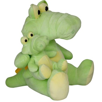 Jucarie de plus, Crocodil cu pui, 30 cm Jucarie de plus, Crocodil cu pui, 30 cm