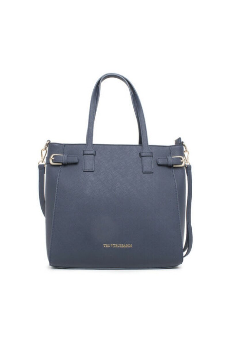 Geanta de umar dama, Trussardi, Casual, Fermoar, Piele ecologica, Albastru, 32 x 14 x 30 cm