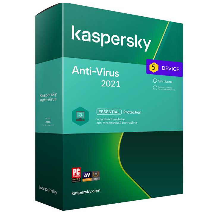 Kaspersky Antivirus - 5eszköz / 2 év elektronikus licenc