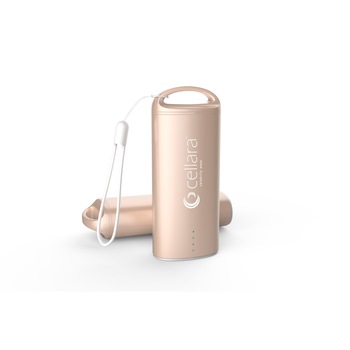 Baterie externa, Cellara, capacitate 5000 mAh, aurie Baterie externa, Cellara, capacitate 5000 mAh, aurie