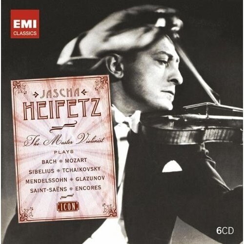 Jascha Heifetz-Icon: The Master Violinist-Sibelius, Strauss, Debussy, Albeniz, Tschaikowsky, Glasunow, Mozart, Saint-Saens, Bach, Elgar, Vivaldi, Paganini-6CD