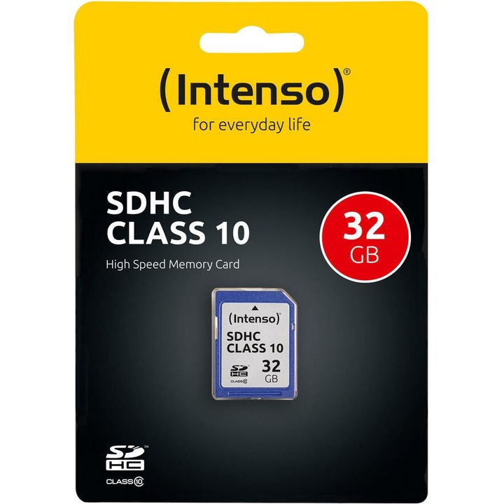Card de memorie, Intenso, SDHC, 32 GB, Clasa 10, Alb/Albastru