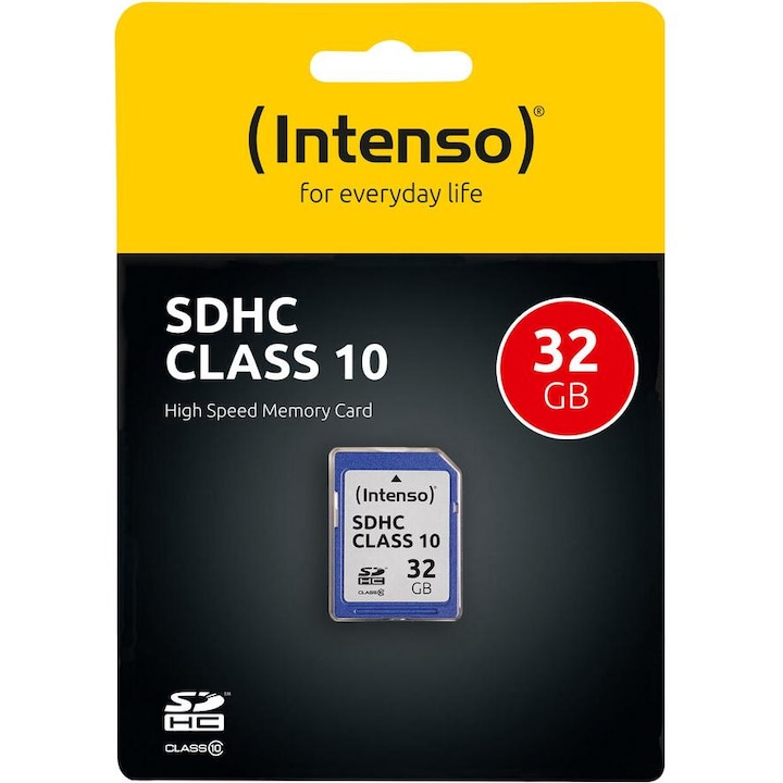 Card de memorie, Intenso, SDHC, 32 GB, Clasa 10, Alb/Albastru