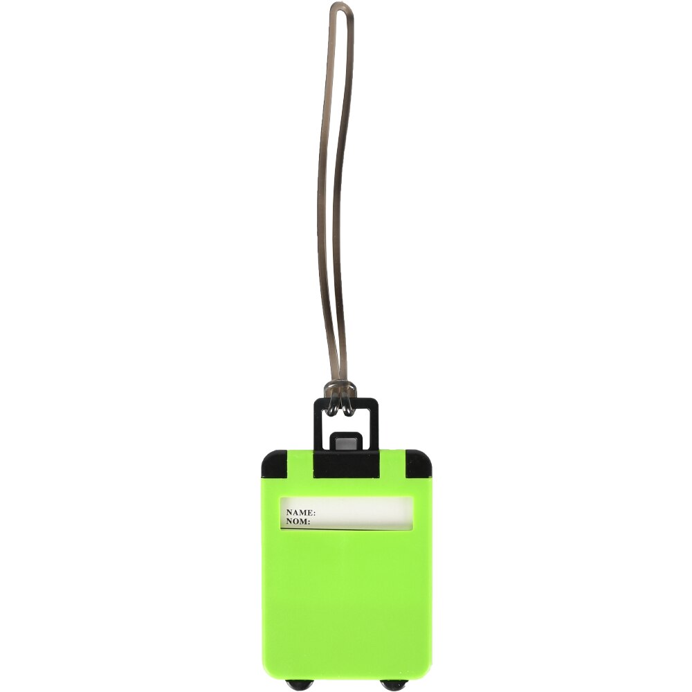 Ecuson bagaj Quasar & Co., eticheta cu nume de identificare pentru valiza, 9 x 5,5 cm, verde-negru