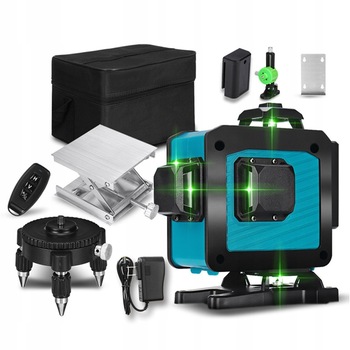 Nivela laser 4D cu 16 linii, 360, Lumina verde, Telecomanda, Negru/Albastru Nivela laser 4D cu 16 linii, 360, Lumina verde, Telecomanda, Negru/Albastru