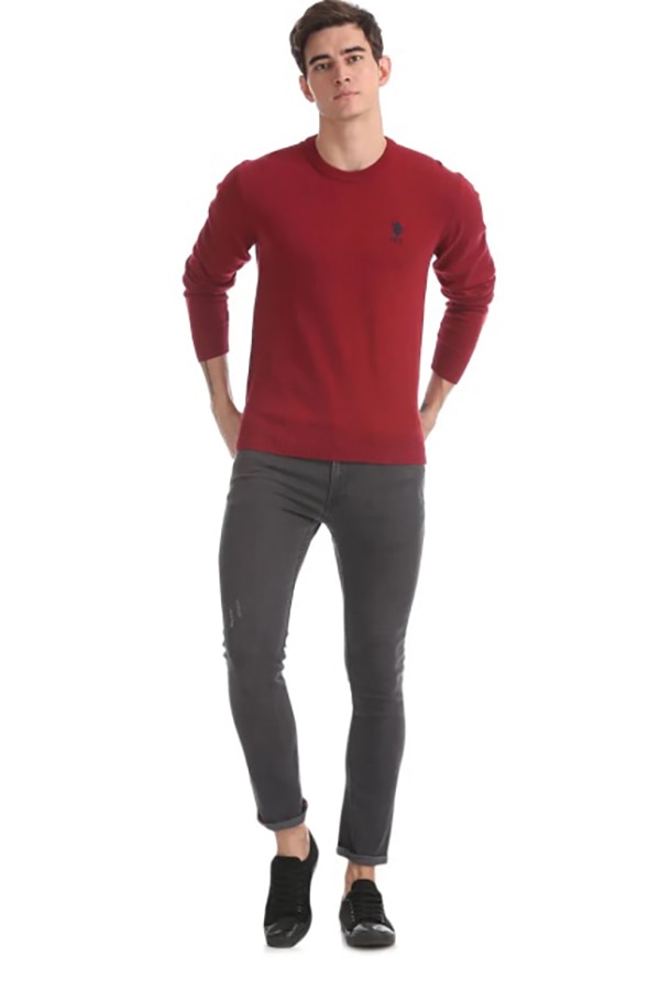 Pulover barbati US Polo Assn., Acril, Rosu, XL