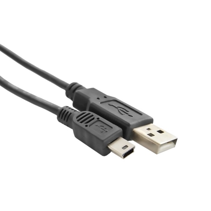 Usb kábel, Qoltec, 52327, Usb A Male / Mini Usb B Male, Standard: Átviteli sebesség: 480 Mbps, Áram: 1 A, 1,8 m, Fekete