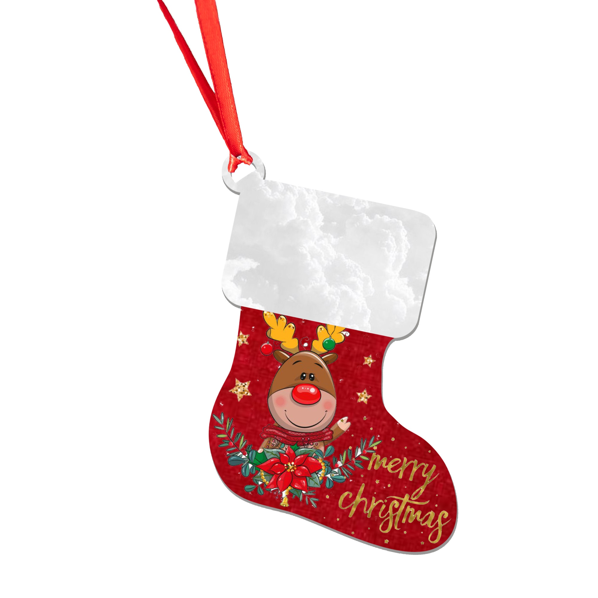 Glob de Craciun din lemn model 4, multicolor, 8 cm