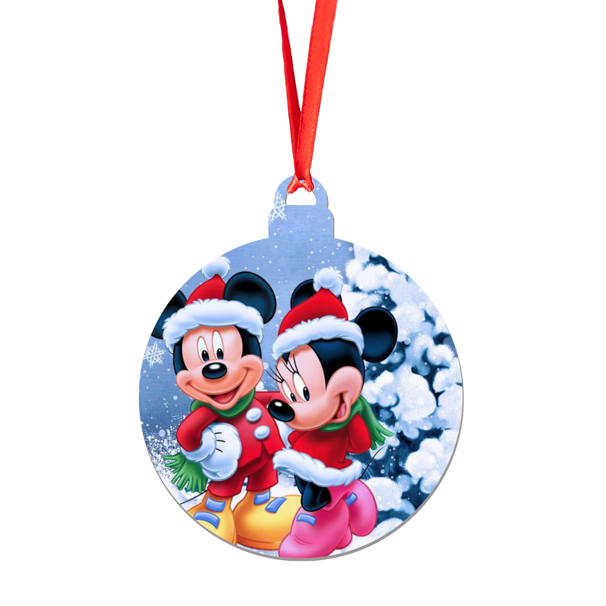 Glob de Craciun din lemn model 16, multicolor, 8 cm