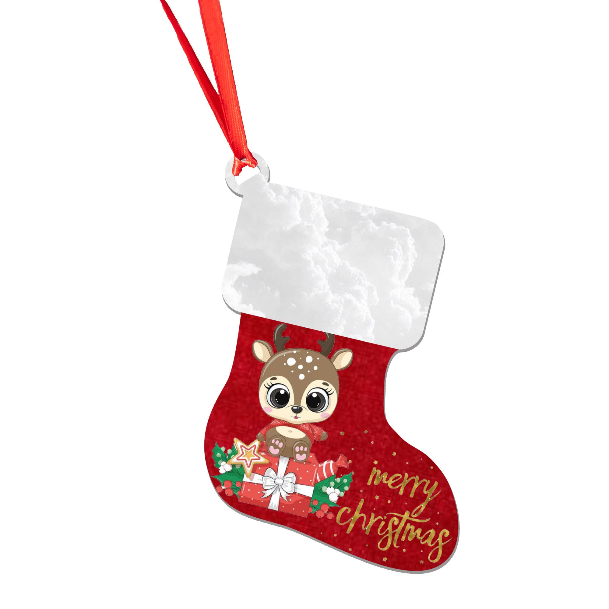 Glob de Craciun din lemn model 20, multicolor, 8 cm