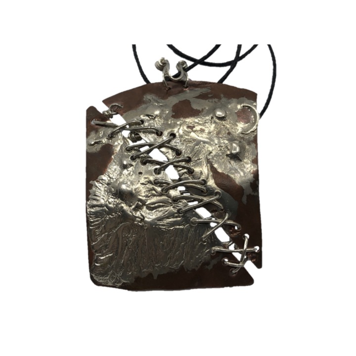 Pandantiv argint si cupru (metal mix), model Lerr