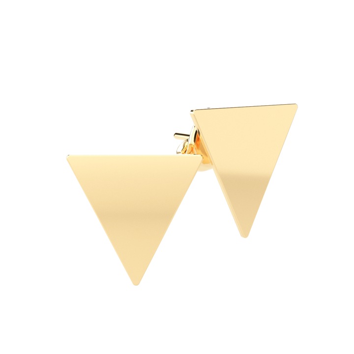 Cercei din aur galben 14K Triangles