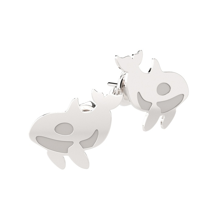 14K fehérarany Bálna fülbevaló