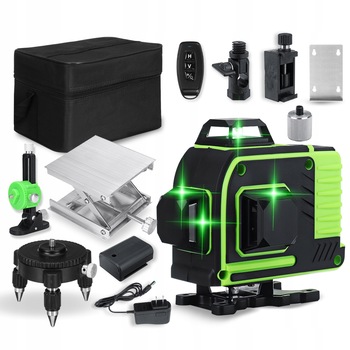 Nivela laser 4D cu 16 linii, 360, Lumina verde, Negru/Verde Nivela laser 4D cu 16 linii, 360, Lumina verde, Negru/Verde