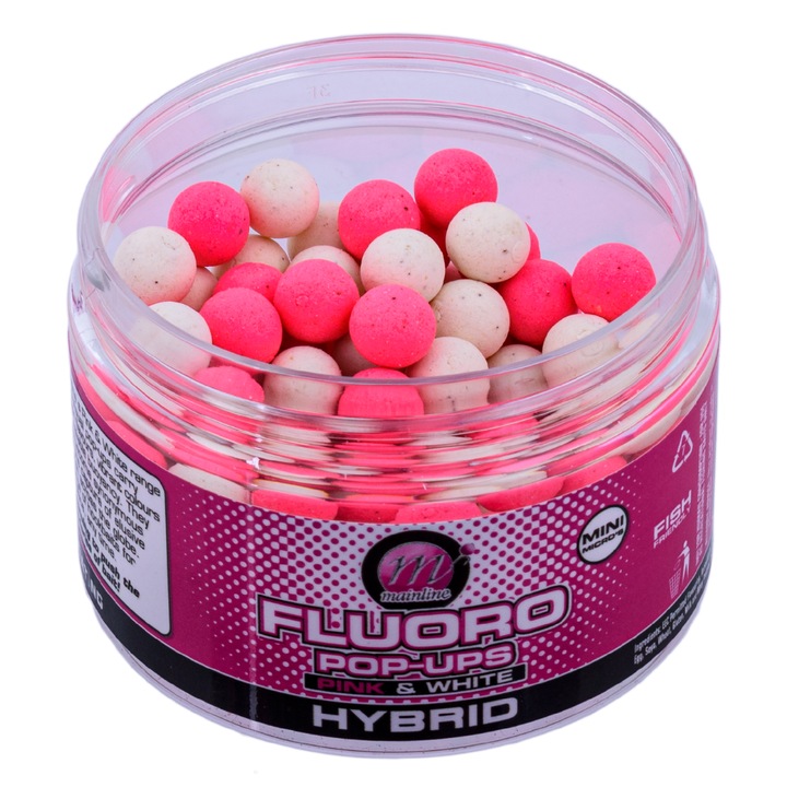 Bile momeala roz si alb pentru pescuit, MAINLINE Mini Pop Ups