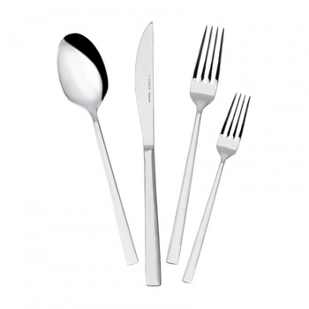 Set 24 tacamuri pentru 6 persoane Milas, Karaca, Otel inoxidabil, Argintiu Set 24 tacamuri pentru 6 persoane Milas, Karaca, Otel inoxidabil, Argintiu