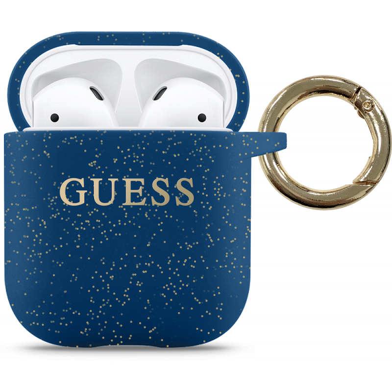 Husa de protectie Guess Denim Triangle pentru Apple AirPods Gen 1