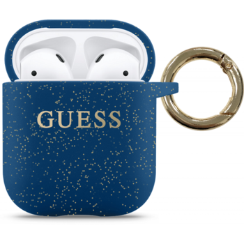 Husa de protectie Guess Silicone pentru Apple AirPods Gen 1 / Apple AirPods Gen 2, Albastra Husa de protectie Guess Silicone pentru Apple AirPods Gen 1 / Apple AirPods Gen 2, Albastra