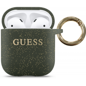 Husa de protectie Guess Silicone pentru Apple AirPods Gen 1 / Apple AirPods Gen 2, Kaki Husa de protectie Guess Silicone pentru Apple AirPods Gen 1 / Apple AirPods Gen 2, Kaki