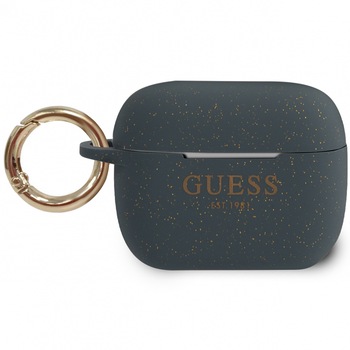 Husa de protectie Guess Silicone pentru Apple AirPods Pro, Albastra Husa de protectie Guess Silicone pentru Apple AirPods Pro, Albastra