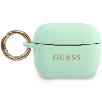 Husa de protectie Guess Silicone pentru Apple AirPods Pro, Verde Husa de protectie Guess Silicone pentru Apple AirPods Pro, Verde