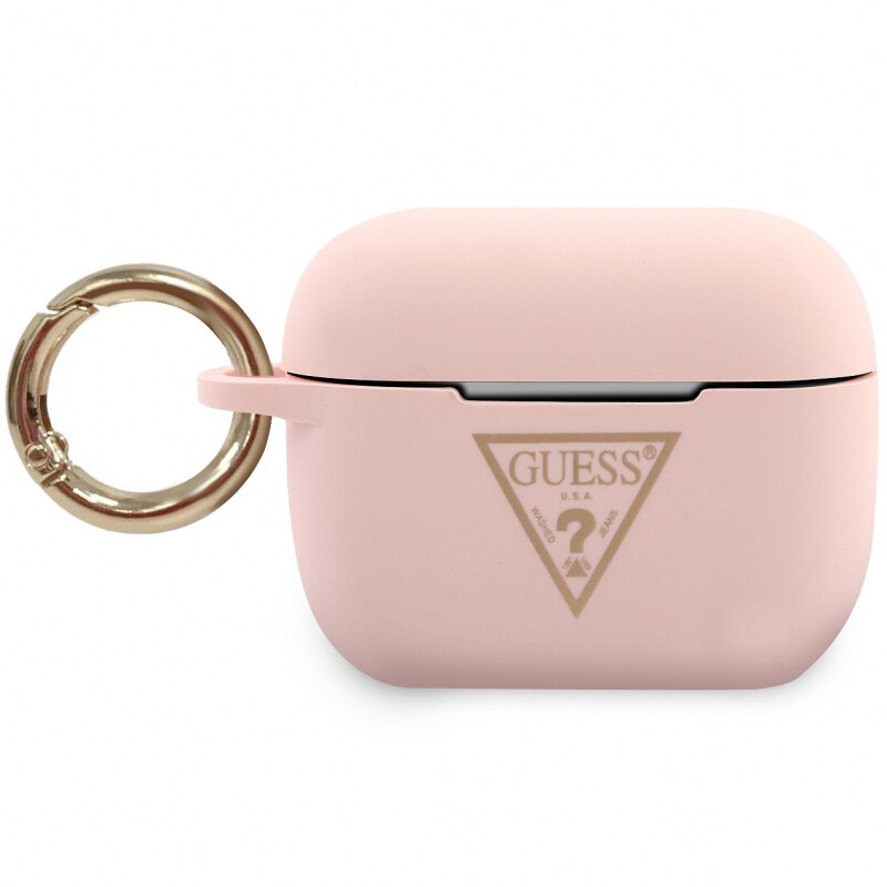 Husa de protectie Guess Triangle pentru Apple AirPods Pro, Roz