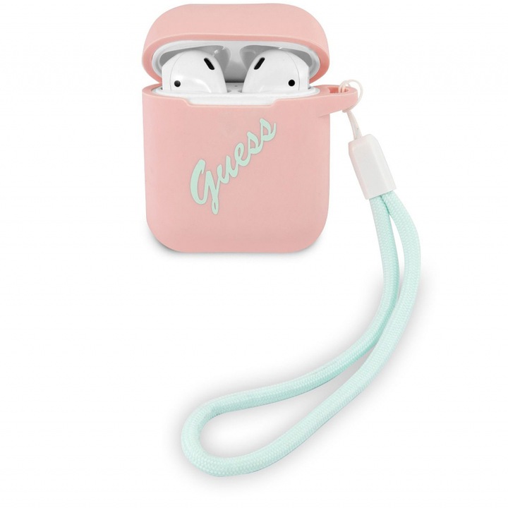 Калъф Guess Vintage за Apple AirPods Gen 1 / Apple AirPods Gen 2, Pink