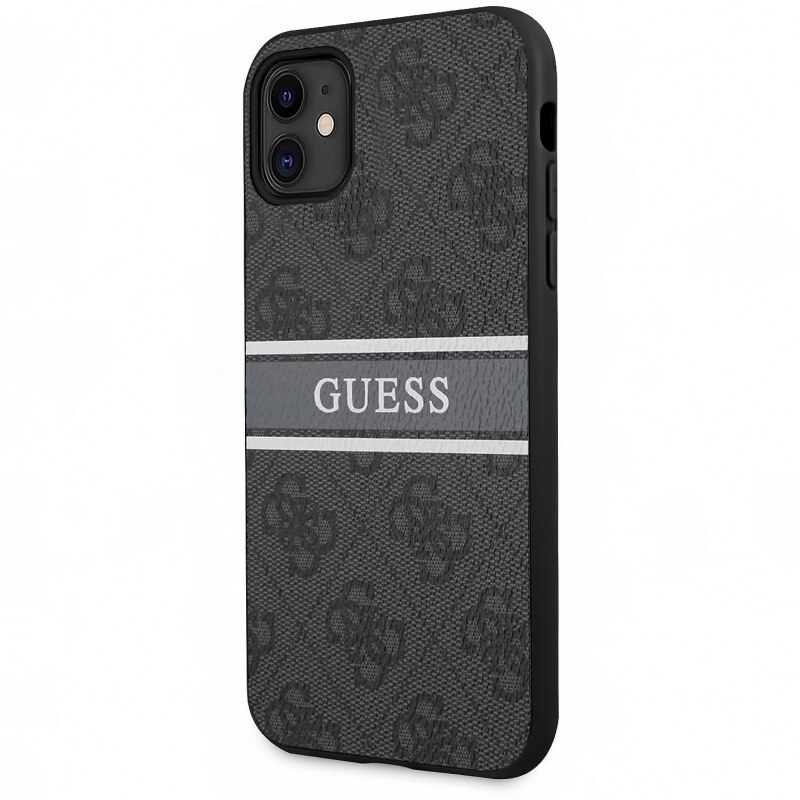Husa de protectie Guess 4G Printed Stripe pentru Apple iPhone 11, Gri
