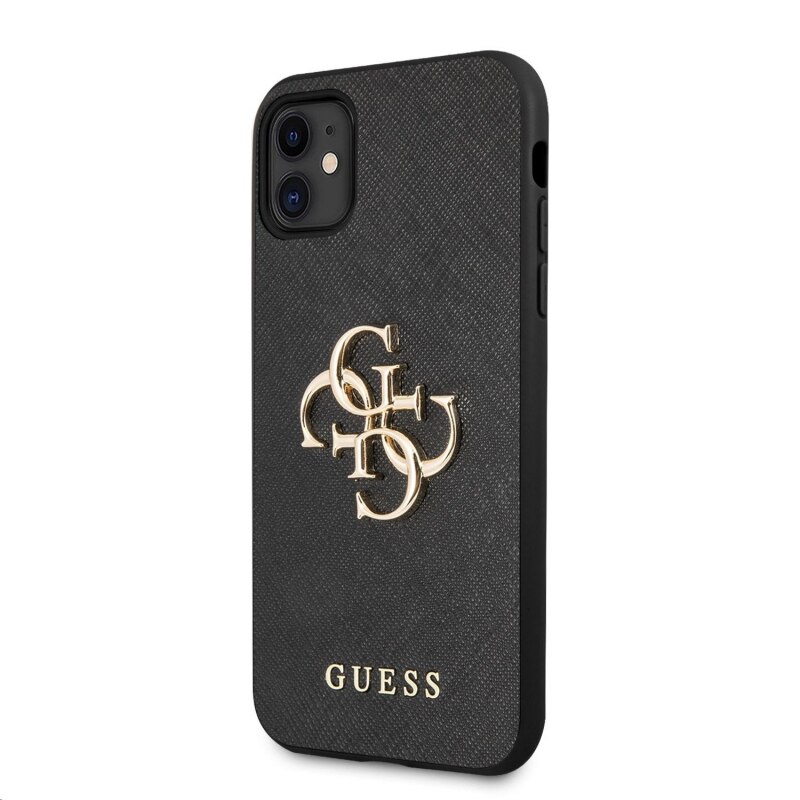 Husa de protectie Guess Saffiano Big 4G Metal Logo pentru Apple iPhone 11, Negru