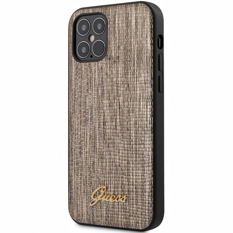 Husa de protectie Guess Lizard pentru Apple iPhone 12 Pro Max, Auriu