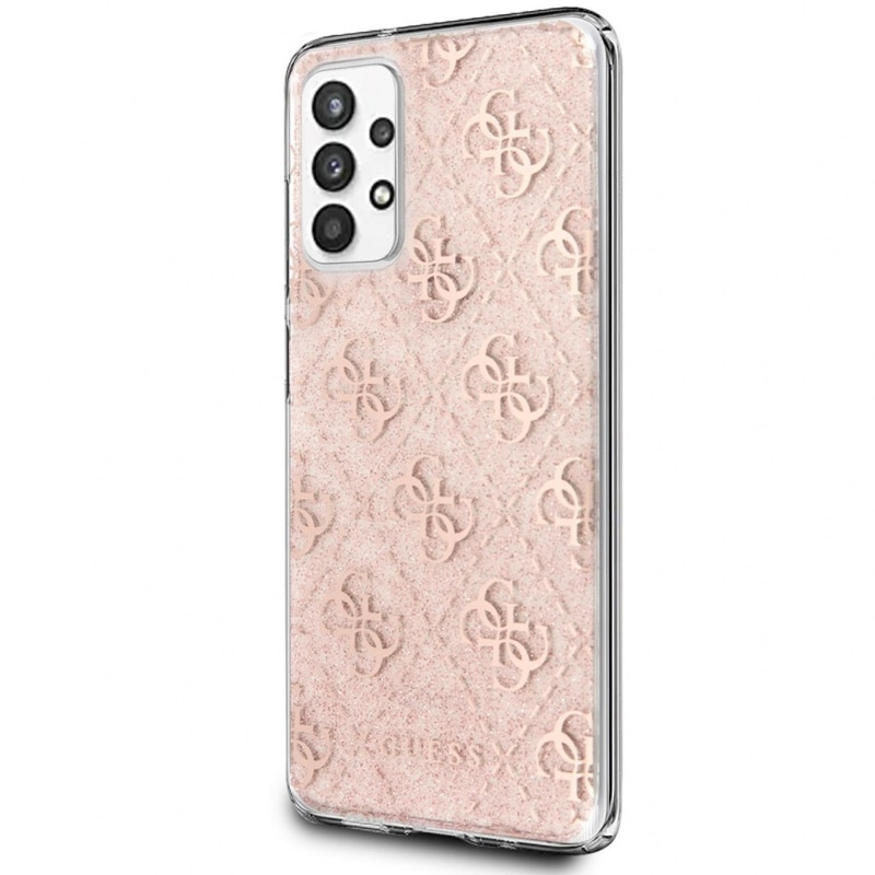Husa de protectie Guess 4G Peony Glitter pentru Samsung Galaxy A32 5G A326, Roz