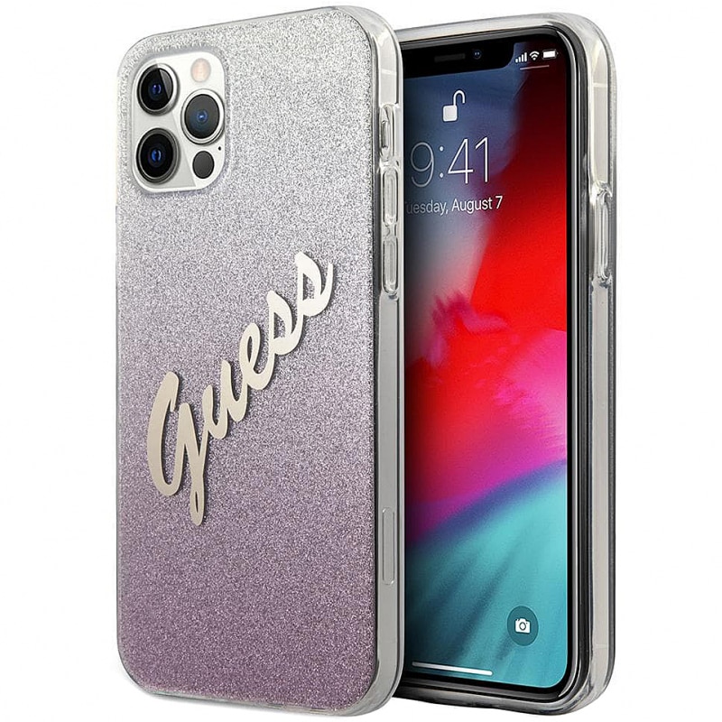 Husa de protectie Guess Vintage pentru Apple iPhone 12/12 Pro, Roz
