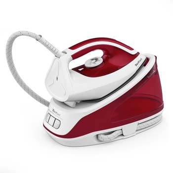 Statie de calcat Tefal SV6111E1 Express Essential, 2200W, Talpa Xpress Glide, 5.2 bari, jet de abur 250 g/min, rezervor apa 1.4L, Auto-Off, alb/rosu Statie de calcat Tefal SV6111E1 Express Essential, 2200W, Talpa Xpress Glide, 5.2 bari, jet de abur 250 g/min, rezervor apa 1.4L, Auto-Off, alb/rosu
