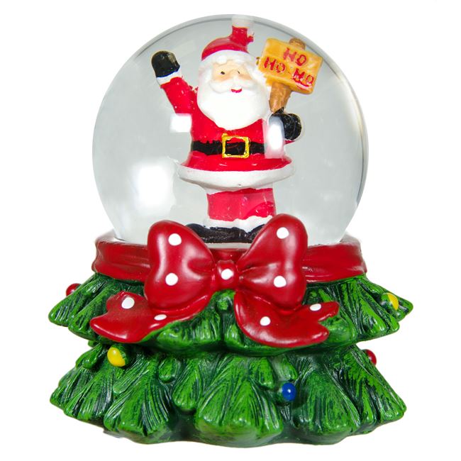 Globulet Zola®, din sticla, model Mos Crcaiun pe bradut, 9 cm