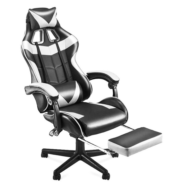 Vigor OC55 ergonómikus gamer gaming főnöki szék forgószék lábtartóval fehér
